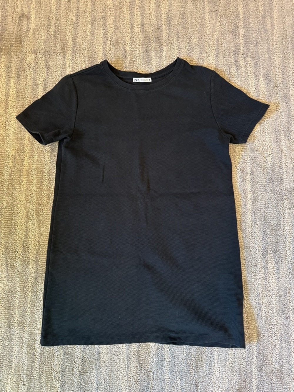 Zara Black Short-Sleeve Tee Dress